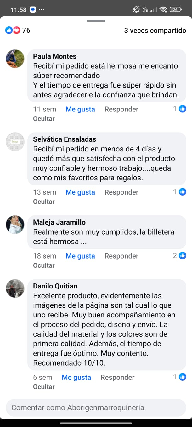 Comentario real con foto del producto recibido